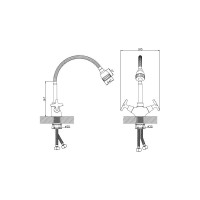 Смеситель для кухни Diadonna с гибким изливом D80-748351