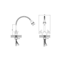 Смеситель для кухни Diadonna с гибким, регулирующим положение изливом D80-748301