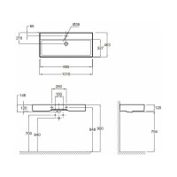 Керамическая раковина Jacob Delafon VIVIENNE 100х46 см, белая  EXBJ112-00 00000089441