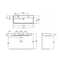 Керамическая раковина Jacob Delafon VIVIENNE 120х46 см, белая  EXBK112-00 00000089442
