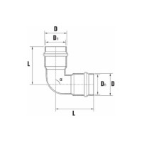 Двухраструбный отвод ХЕМКОР НПВХ 110 мм 90 градусов 2181077 14825