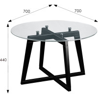 Стол журнальный Мебелик Рилле 445 венге/ стекло прозрачное (круг) 00 1043