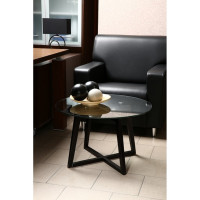 Стол журнальный Мебелик Рилле 445 венге/ стекло прозрачное (круг) 00 1043