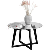 Стол журнальный Мебелик Рилле 445 венге/ стекло прозрачное (круг) 00 1043