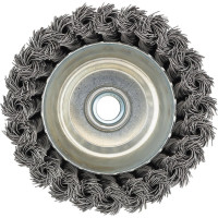 Кордщетка чашеобразная стальная витая для УШМ 100 мм, в блистере ROCKFORCE RF-BWC104(29075)