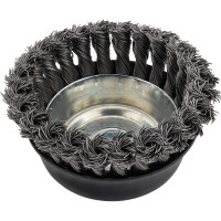 Кордщетка чашеобразная стальная витая для УШМ 100 мм, в блистере ROCKFORCE RF-BWC104(29075)