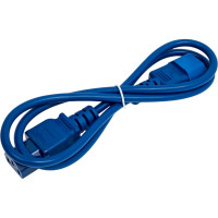 Шнур питания LANMASTER C13-C14, 3х0.75, 220В, 10А, синий, 1 метр LAN-PP13/14-1.0-BL