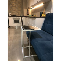 Журнальный стол НАЙДИ МИНИ, белый муар, ЛДСП дуб сонома LTBED-533025