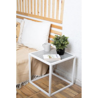 Стеллаж НАЙДИ 1, 400x400x400 мм, белый муар, ЛДСП метрополитан грей LS1-5302