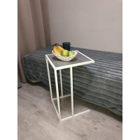 Журнальный стол НАЙДИ МИНИ, белый муар, ЛДСП метрополитан грей LTBED-5302