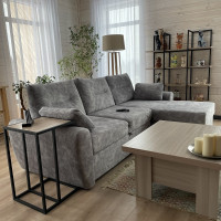 Журнальный стол НАЙДИ МИНИ, черный муар, ЛДСП дуб сонома LTBED-553025