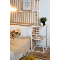 Стеллаж НАЙДИ 2, 400x400x782 мм, белый муар, ЛДСП дуб сонома LS2-533025