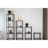 Стеллаж НАЙДИ 4, 400x400x1546 мм, черный муар, ЛДСП дуб сонома LS4-553025