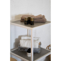 Стеллаж НАЙДИ 3, 400x400x1164 мм, белый муар, ЛДСП метрополитан грей LS3-5302