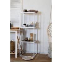 Стеллаж НАЙДИ 3, 400x400x1164 мм, белый муар, ЛДСП метрополитан грей LS3-5302