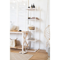 Стеллаж НАЙДИ 4, 400x400x1546 мм, белый муар, ЛДСП дуб сонома LS4-533025