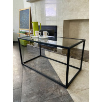 Журнальный стол НАЙДИ со стеклом, черный муар, стекло бесцветное LSS-5503