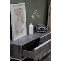 Тумба НАЙДИ с полками под обувь, белый муар, ЛДСП метрополитан грей LTO-5302