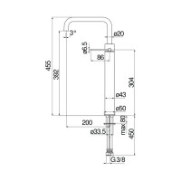 Смеситель для раковины Nobili VELIS без донного клапана 392 VE125128/3CR 00000106699
