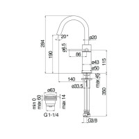 Смеситель для раковины Nobili VELIS красное золото VE125138/2RCP 00000106713