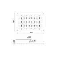 Верхний душ NOBILI AD139/133CR 400x270 мм 00000106648