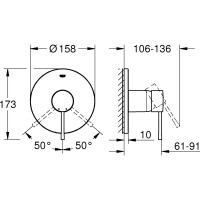 Однорычажный смеситель для душа GROHE Essence для Rapido SmartBox 35600000 24057001