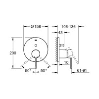 Смеситель однорычажный для ванны Grohe Essence круглая розетка 24058001