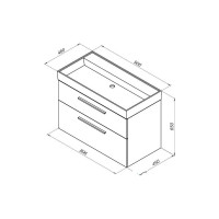 Тумба Aquanet Nova 85 2 ящика, цвет белый глянец 00249920