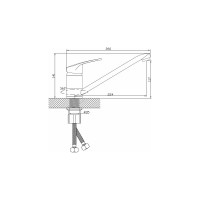 Смеситель для кухни Diadonna с длинным изливом D80-449124