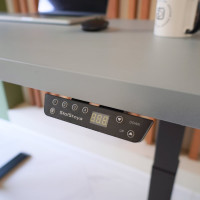 Стол StolStoya МОТОР UP с регулируемой высотой подстолье черное и столешница МДФ эмаль серая 120x65 SE211IBS12065