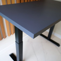 Стол StolStoya МОТОР UP с регулируемой высотой подстолье черное и столешница МДФ эмаль сланцево-серая SE211IBSS12065