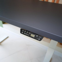 Стол с регулируемой высотой StolStoya МОТОР UP подстолье белое и столешница МДФ эмаль Сланцево-серая SE211I140WSS