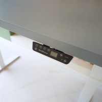 Стол с регулируемой высотой StolStoya МОТОР UP подстолье белое и столешница МДФ эмаль Серая 120x65 SE211/120WS