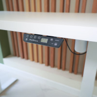 Стол с регулируемой высотой StolStoya МОТОР UP подстолье белое и столешница МДФ эмаль Белая 140x70 SE211/140W