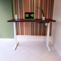 Стол с регулируемой высотой StolStoya МОТОР UP подстолье белое и столешница МДФ шпон Венге 120x65 SE211/120WV