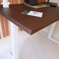 Стол с регулируемой высотой StolStoya МОТОР UP подстолье белое и столешница МДФ шпон Венге 120x65 SE211/120WV