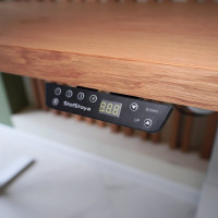 Стол с регулируемой высотой StolStoya МОТОР UP подстолье белое и столешница МДФ шпон Дуб европейский SE211I120WDE