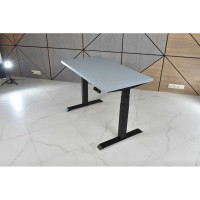 Стол двухмоторный с регулируемой высотой StolStoya ТИТАН подстолье черное и столешница МДФ эмаль SE221IBS12065