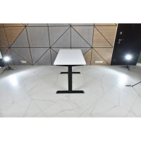 Стол двухмоторный с регулируемой высотой StolStoya ТИТАН подстолье черное и столешница МДФ эмаль SE221IBW14070