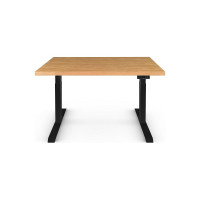 Стол двухмоторный с регулируемой высотой StolStoya ТИТАН подстолье черное и столешница МДФ шпон Дуб SE221IBDE14070