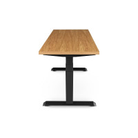 Стол двухмоторный с регулируемой высотой StolStoya ТИТАН подстолье черное и столешница МДФ шпон Дуб SE221IBDE14070