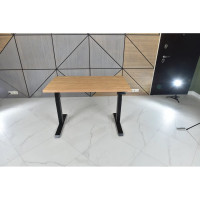 Стол двухмоторный с регулируемой высотой StolStoya ТИТАН подстолье черное и столешница МДФ шпон Дуб SE221IBDE14070