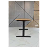 Стол двухмоторный с регулируемой высотой StolStoya ТИТАН подстолье черное и столешница МДФ шпон Дуб SE221IBDE14070