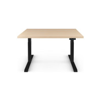 Стол двухмоторный с регулируемой высотой StolStoya ТИТАН подстолье черное и столешница МДФ шпон SE221IBBD14070