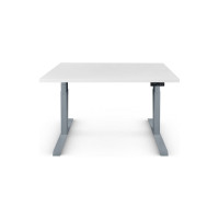 Стол двухмоторный с регулируемой высотой StolStoya ТИТАН подстолье серое и столешница МДФ эмаль SE221ISW14070