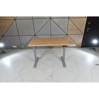 Стол двухмоторный с регулируемой высотой StolStoya ТИТАН подстолье серое и столешница МДФ шпон Дуб SE221ISDE12065