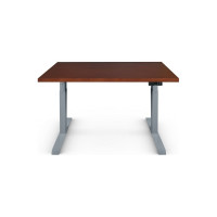 Стол двухмоторный с регулируемой высотой StolStoya ТИТАН подстолье серое и столешница МДФ шпон SE221ISKD12065