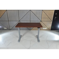 Стол двухмоторный с регулируемой высотой StolStoya ТИТАН подстолье серое и столешница МДФ шпон SE221ISKD12065