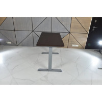 Стол двухмоторный с регулируемой высотой StolStoya ТИТАН подстолье серое и столешница МДФ шпон Венге SE221ISV14070