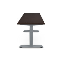 Стол двухмоторный с регулируемой высотой StolStoya ТИТАН подстолье серое и столешница МДФ шпон Венге SE221ISV14070
